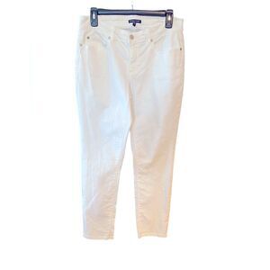 Eileen Fisher Sz 6 White Denim Classic Casual Everyday Pants Cotton Ankle Jeans